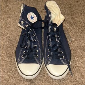 Men’s Converse Dark Blue High-Tops with White Details